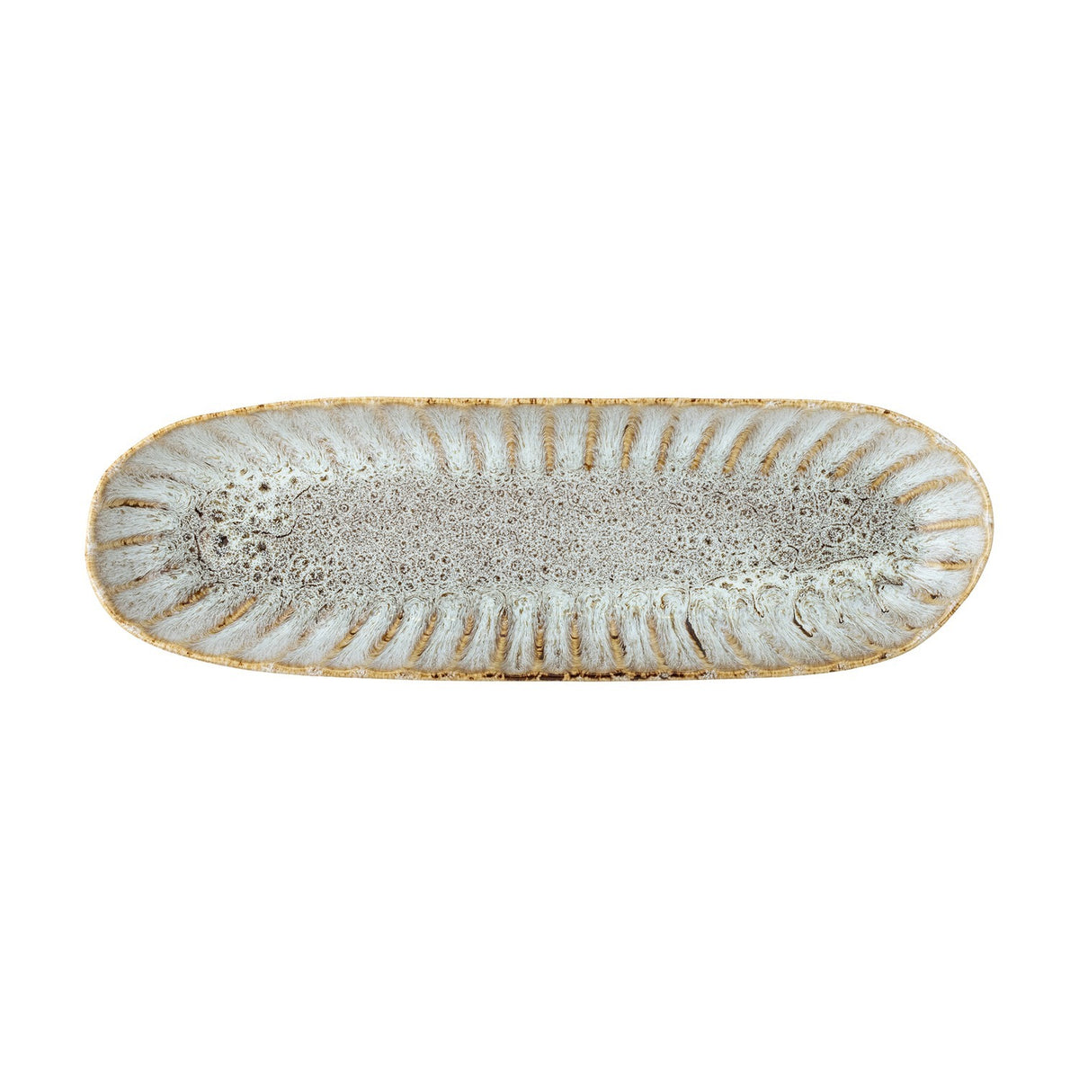 Fleur Stoneware Platter - Grey