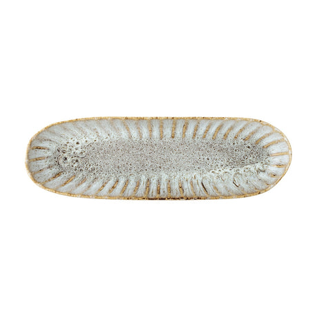 Fleur Stoneware Platter - Grey