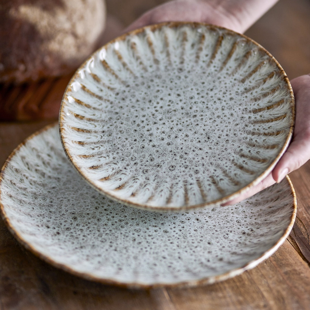 Fleur Stoneware Side Plate - Cream