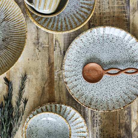 Fleur Stoneware Dinner Plate - Grey