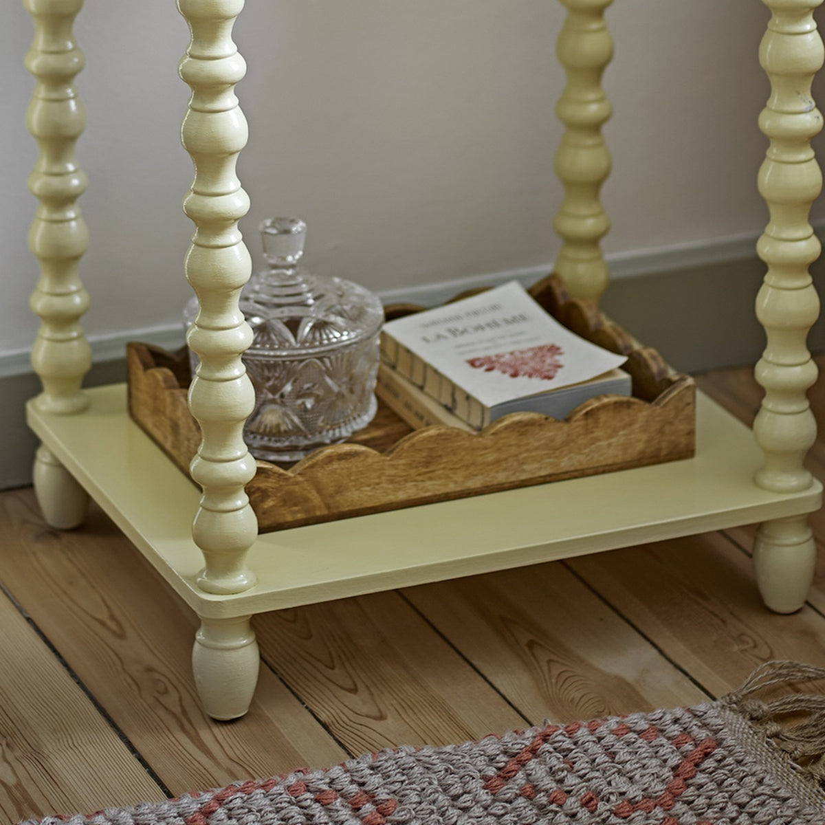 Namira Wavy Wooden Tray - Brown