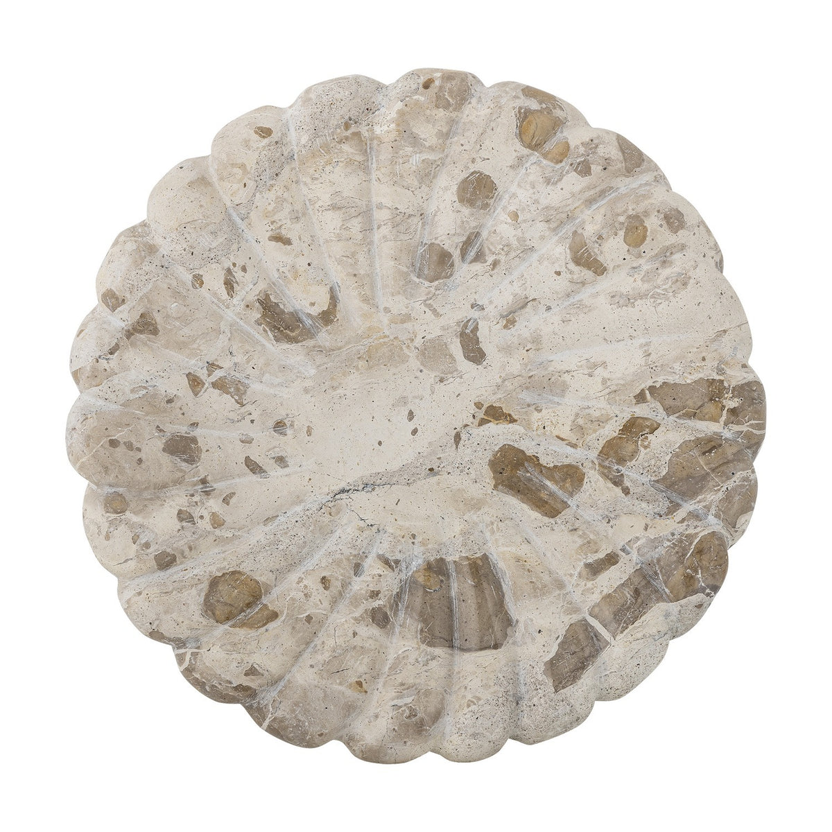 Marlie Round Marble Tray - Beige