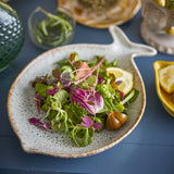 Fleur Fish Stoneware Platter - White