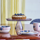 Tayo Round Glass Cake Stand with Lid - Multi