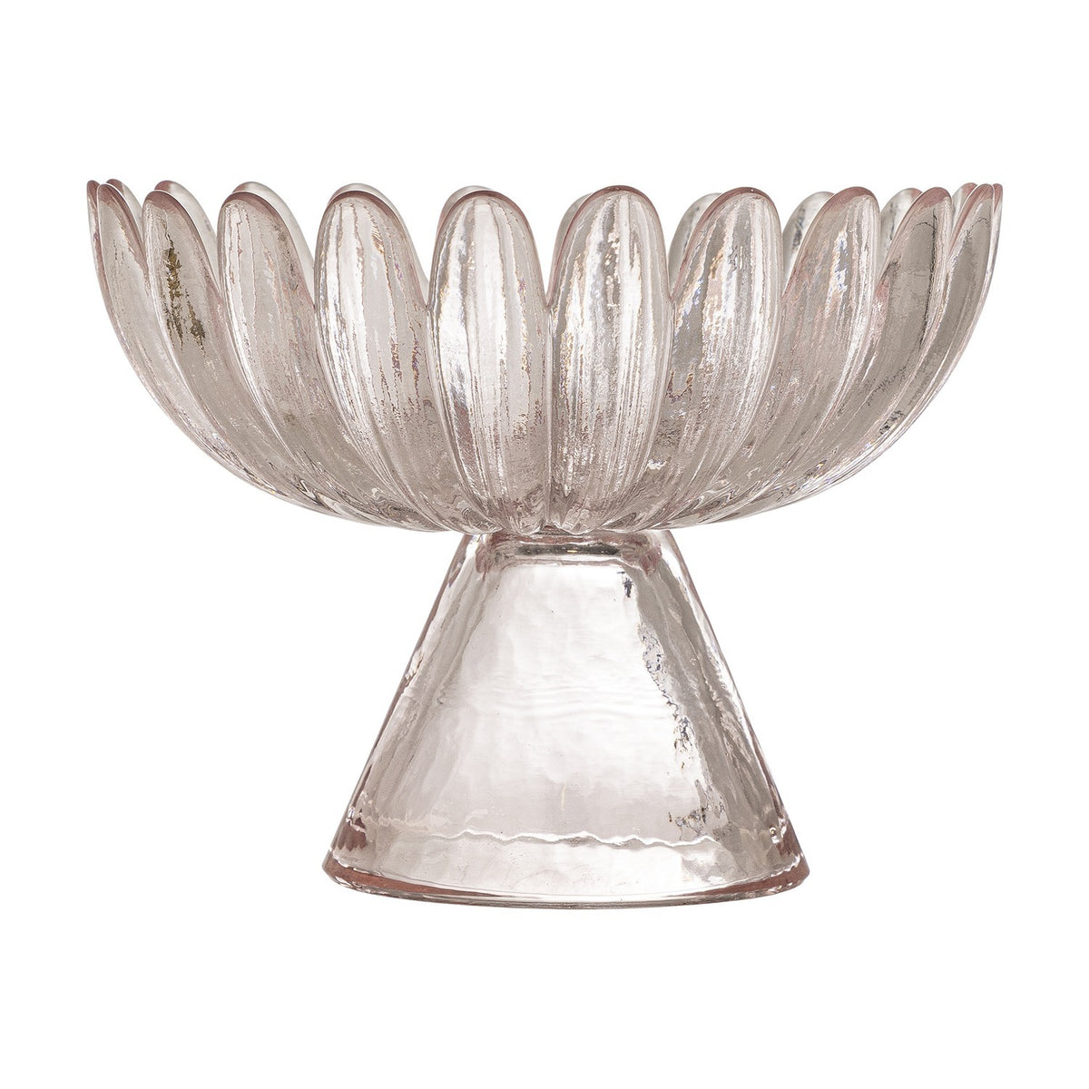 Nalu Glass Pedestal Bowl 13cm - Pink