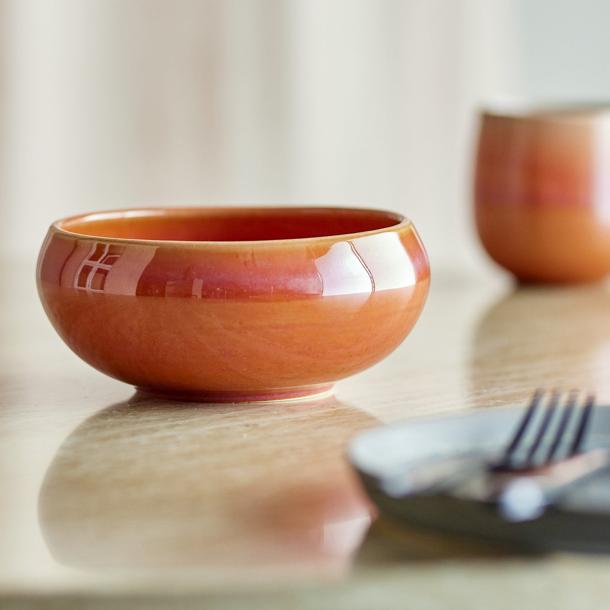 Roselyn Speckled Stoneware Bowls 14cm Set of 4 - Pink