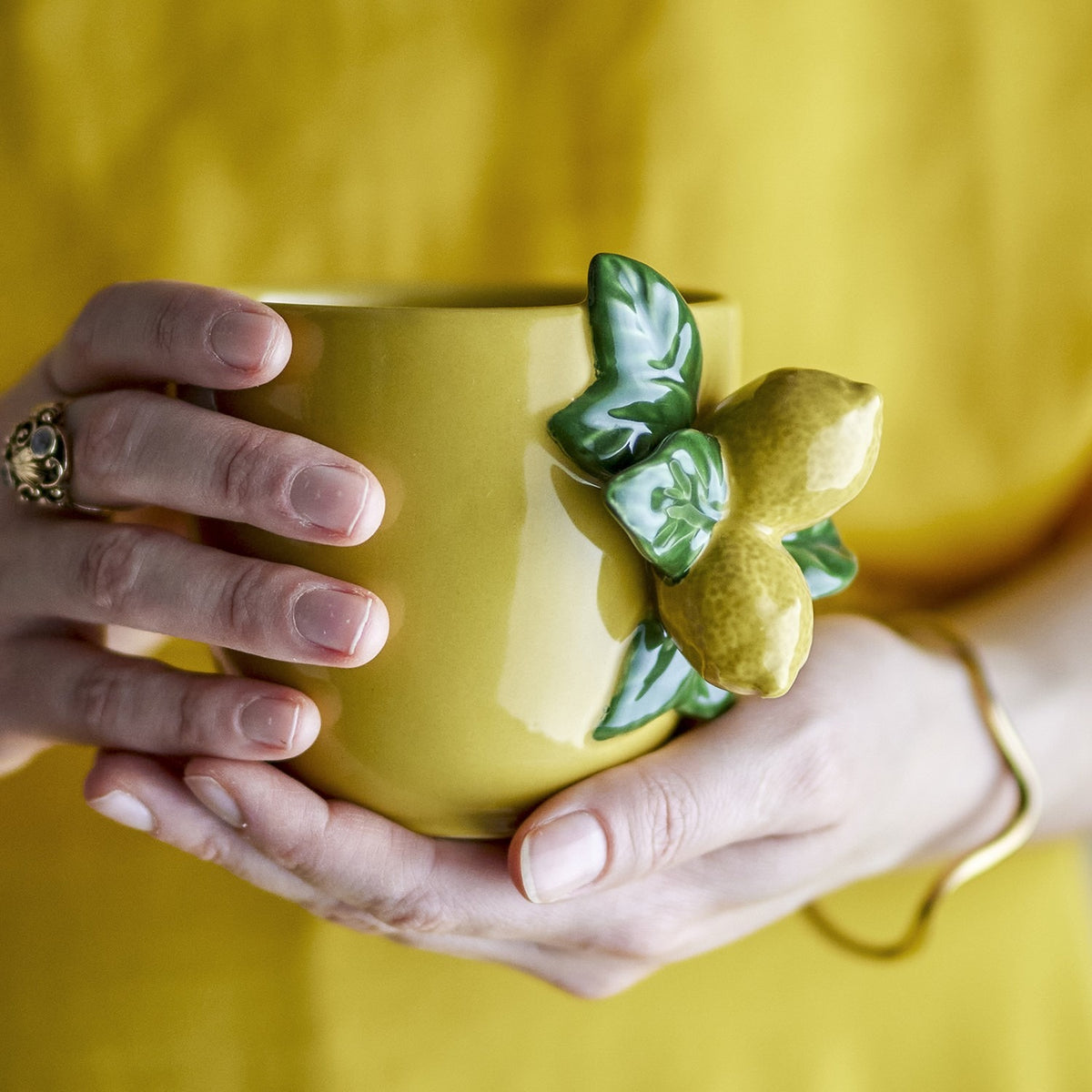 Limone Stoneware Cup 400ml - Yellow