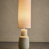 Linetta Stoneware Floor Lamp with Linen Shade - White