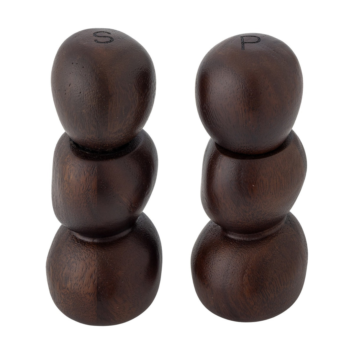Salvi Pebble Wooden Salt & Pepper Grinders Set of 2 - Brown