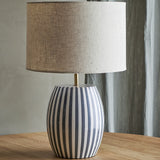 Tali Striped Iron Table Lamp with Linen Shade - Multi