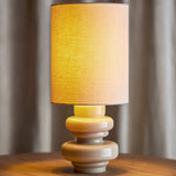 Fabiola Glass Table Lamp with Linen Shade - Beige