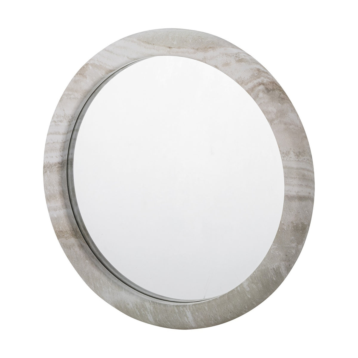 Vaka Marbled Resin Wall Mirror 50cm - Beige
