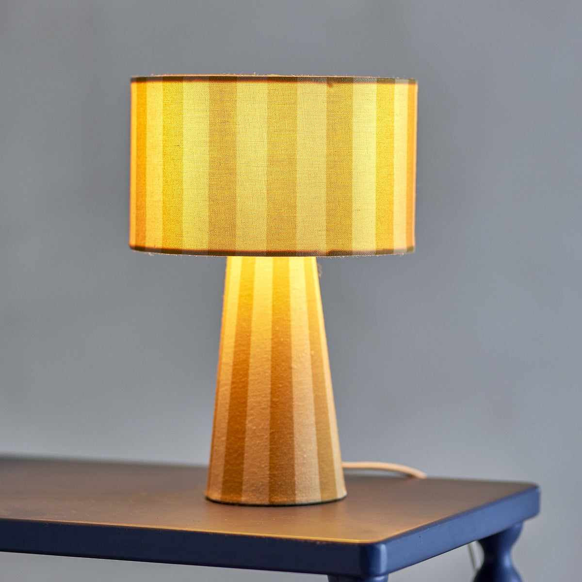 Emmie Striped Linen Table Lamp - Yellow