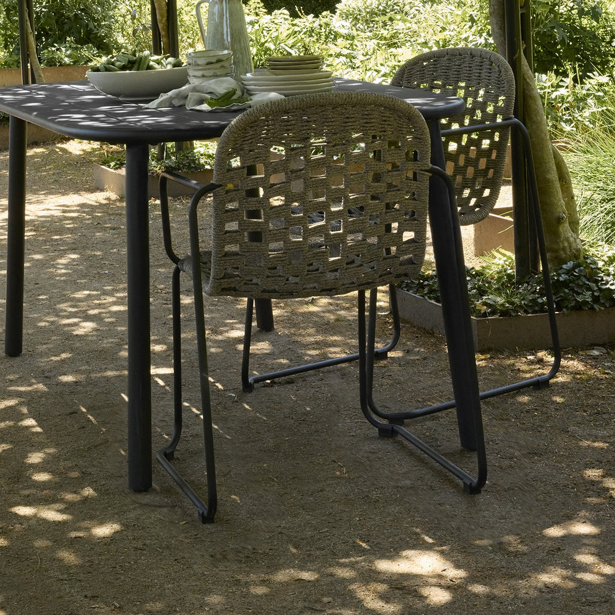 Calana Iron Garden Chair - Brown