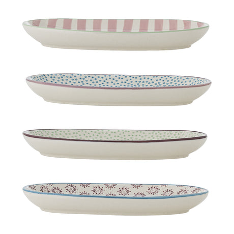 Patrizia Striped Stoneware Plates Set of 4 - Multi