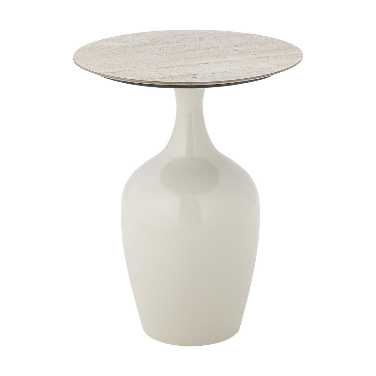 Lecco Round Iron Side Table - Cream