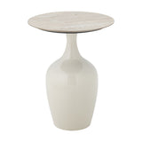 Lecco Round Iron Side Table - Cream