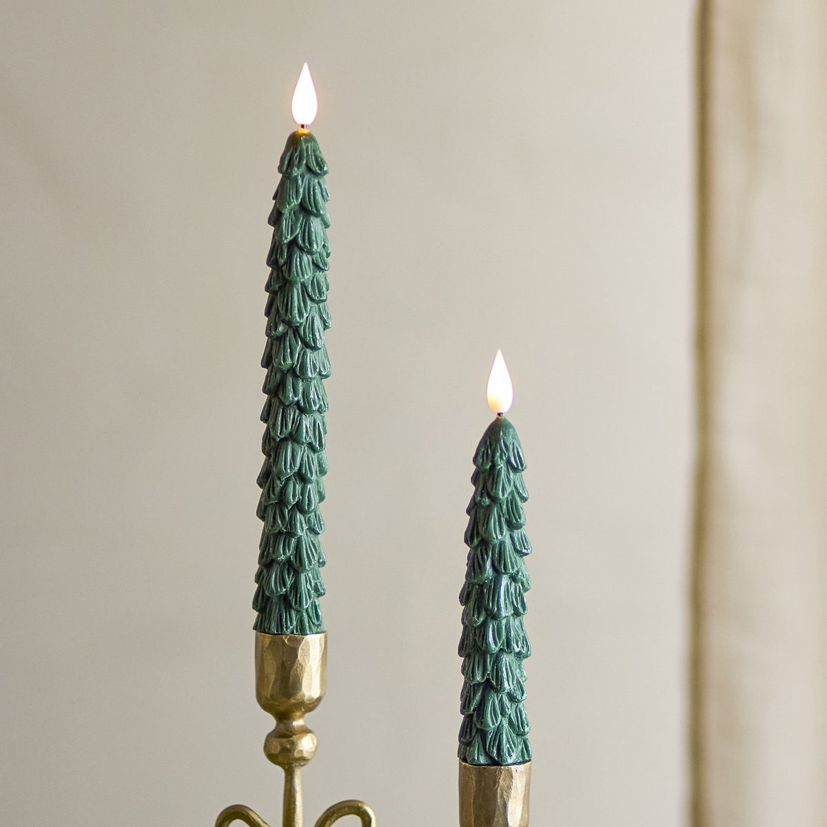 Ponza Christmas Tree LED Candles Pack of 2 - Green