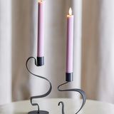 Ponza Ribbed LED Candles Pack of 2 - Pink