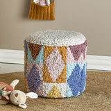 Miaki Geometric Cotton Pouffe - Multi