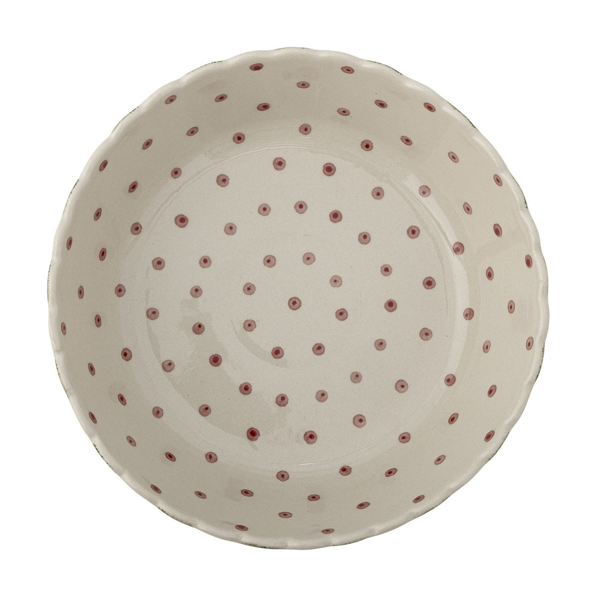 Chip Striped Stoneware Bowl 24cm - Green