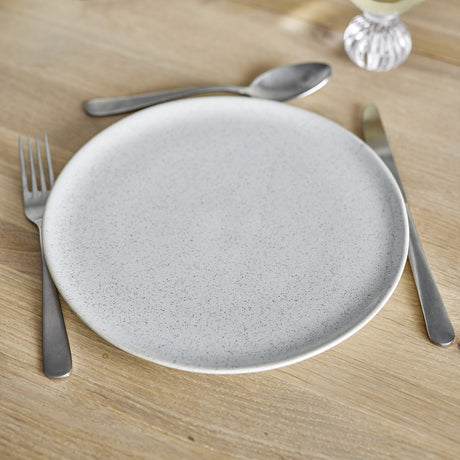Addison Speckled Stoneware Dinner Plate - White