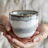 Paula Striped Stoneware Cup 195ml - Grey
