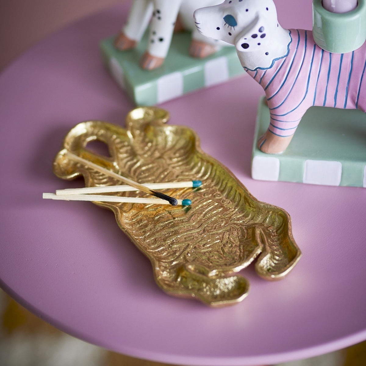 Lester Tiger Cast Iron Tray - Gold