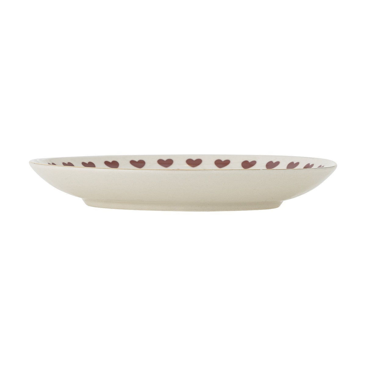 Jolly Heart Stoneware Christmas Plate - Cream