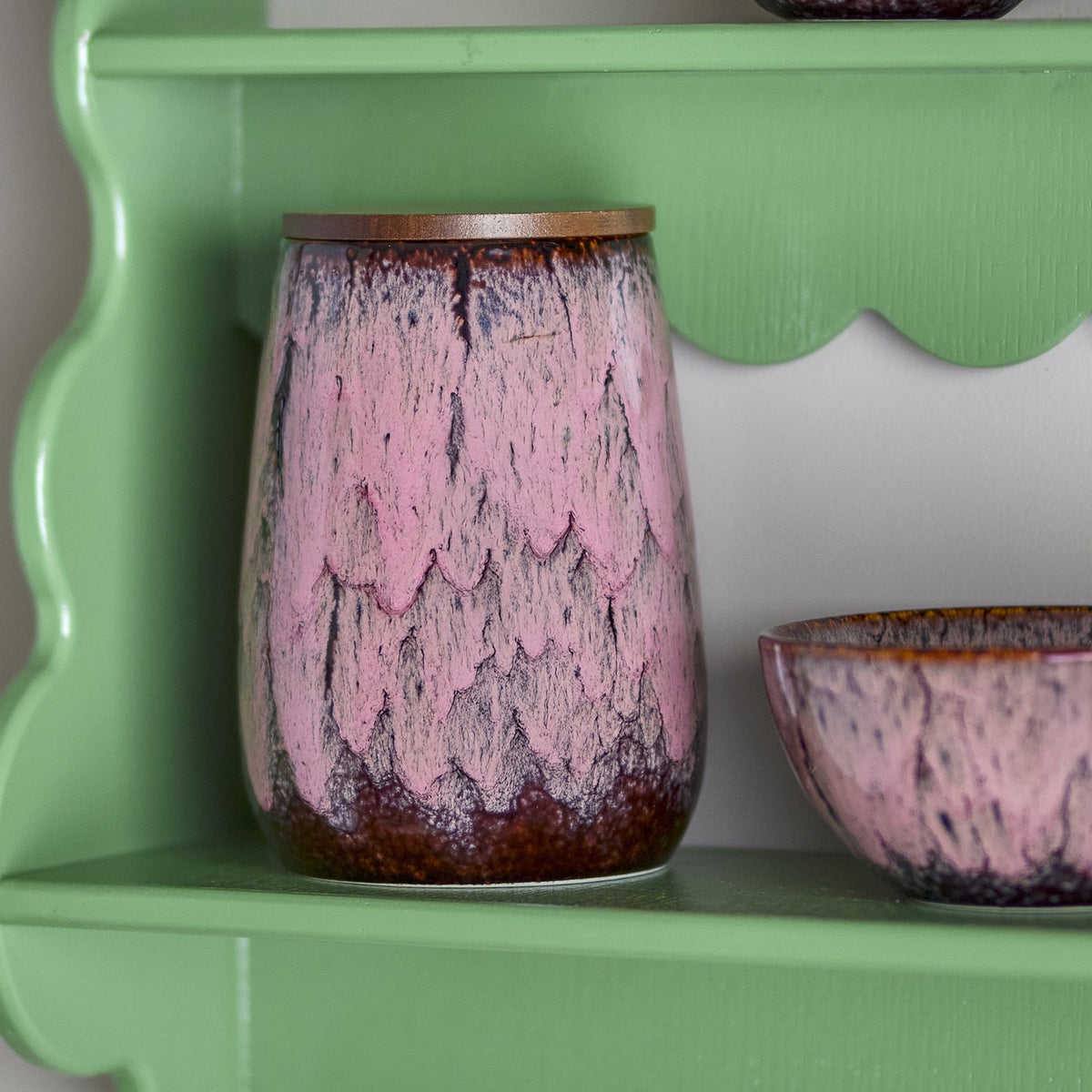Rayen Stoneware Storage Jar with Lid 1330ml - Pink