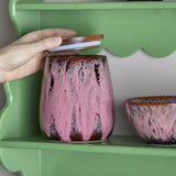 Rayen Stoneware Storage Jar with Lid 980ml - Pink