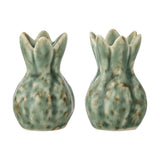 Cyrill Stoneware Salt & Pepper Shakers Set of 2 - Green
