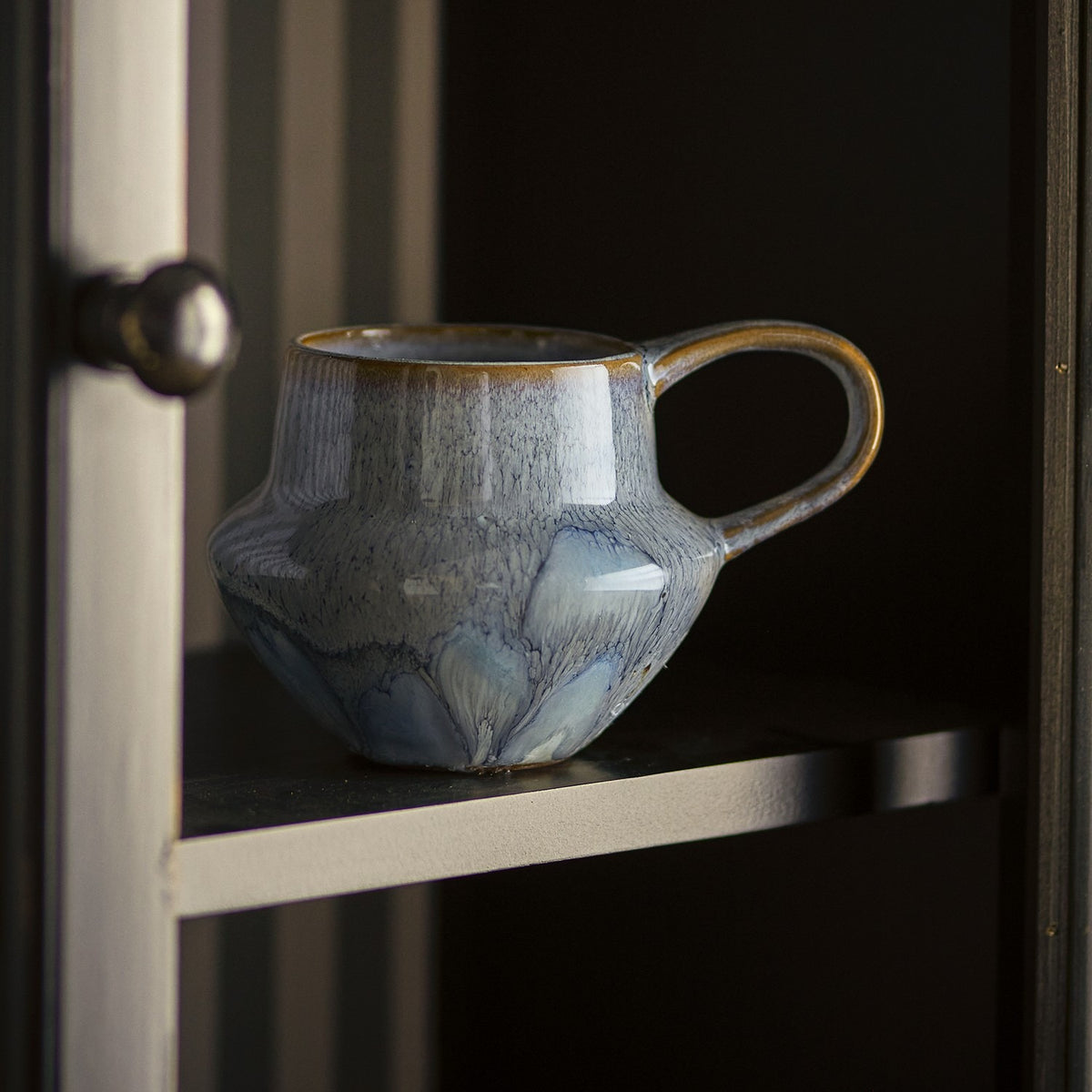 Bessie Round Stoneware Mugs 300ml Set of 4 - Blue