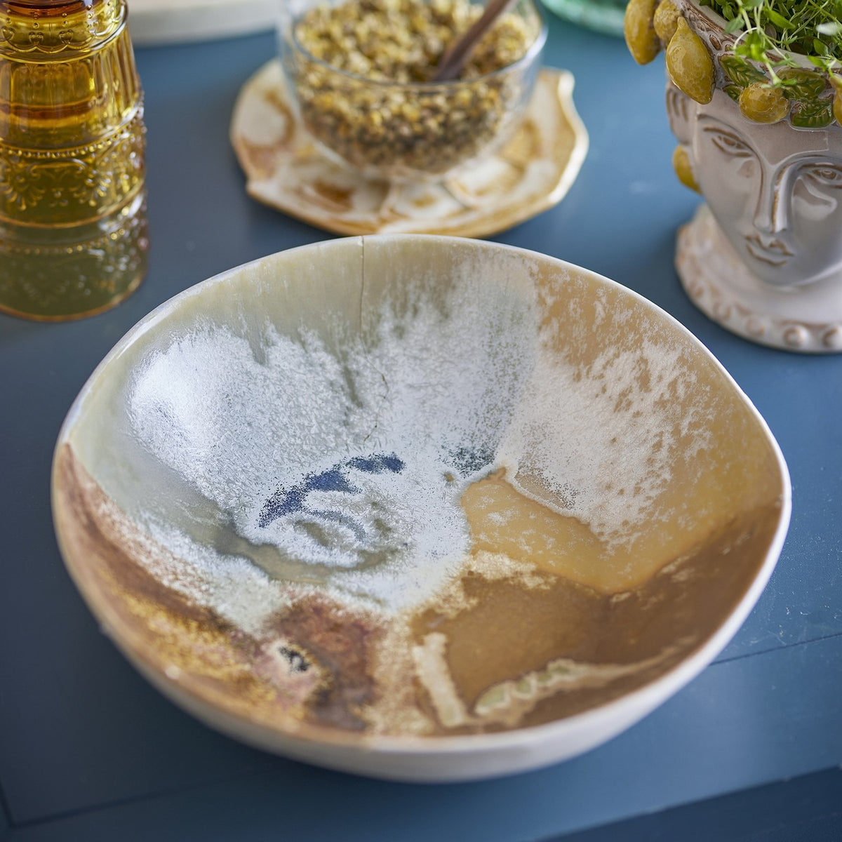 Lacey Stoneware Bowl 26.5cm - Multi