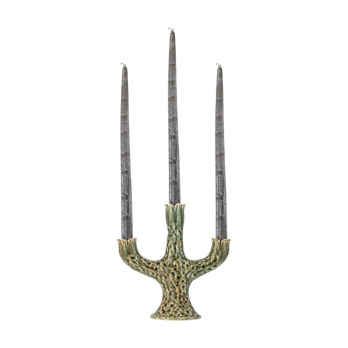 Cyrill Stoneware Candle Holder - Green