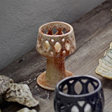 Patty Stoneware Tealight Holder - Beige