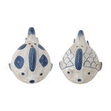 Fugu Fish Stoneware Salt & Pepper Shakers Set of 2 - Cream