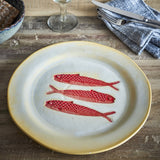 Hadden Embossed Stoneware Dinner Plates Set of 4 - Cream
