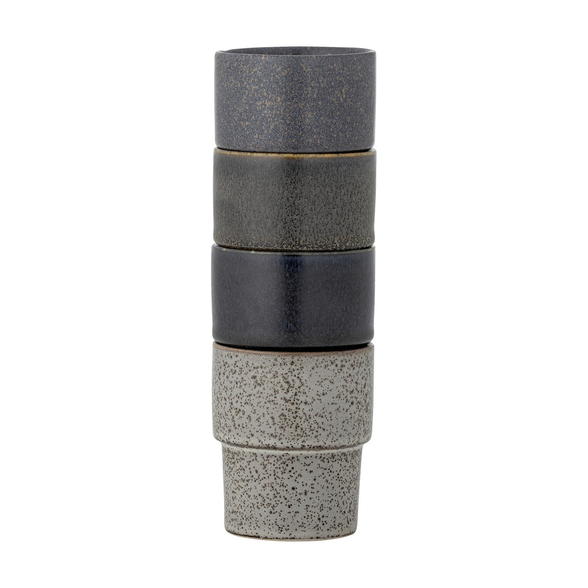 Ewan Grey Stoneware Cups 150ml Set of 4 - Multi