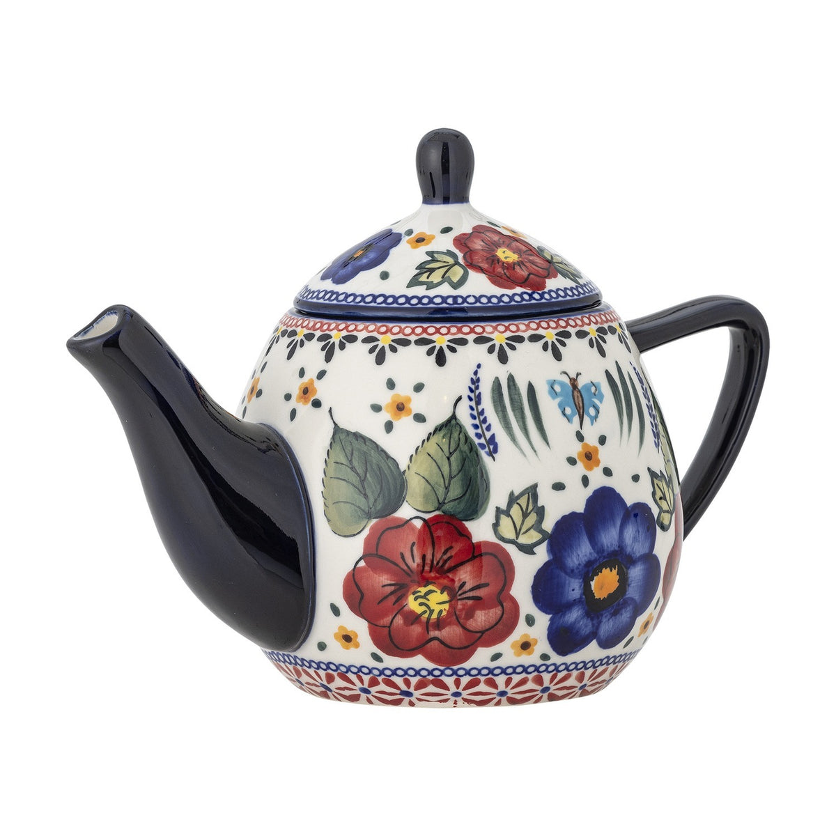 Florist Floral Stoneware Teapot with Strainer 900ml - Multi