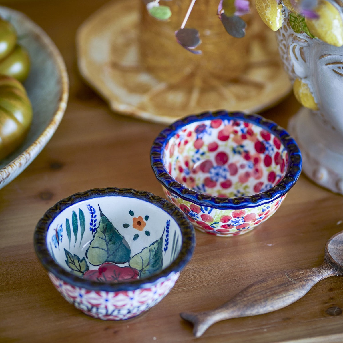 Florist Floral Stoneware Bowls 9cm Set of 2 - Multi