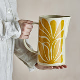 Fauni Leaf Stoneware Jug 2165ml - Yellow