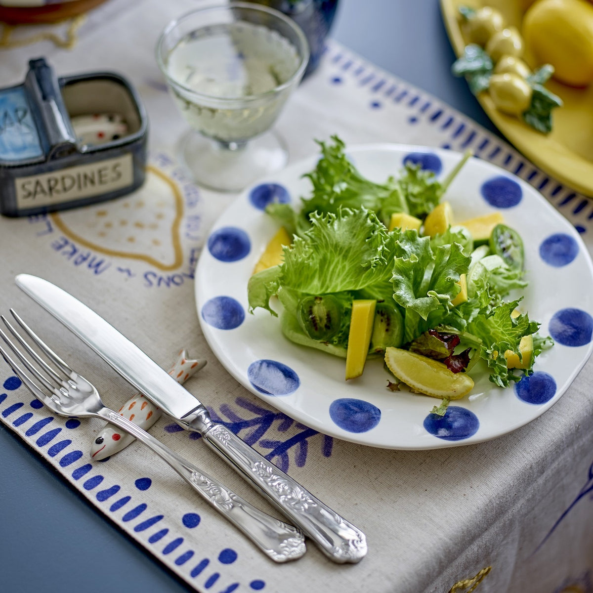 Linora Stoneware Dinner Plates Set of 3 - Blue