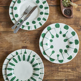Linora Dotted Stoneware Side Plates Set of 3 - Green