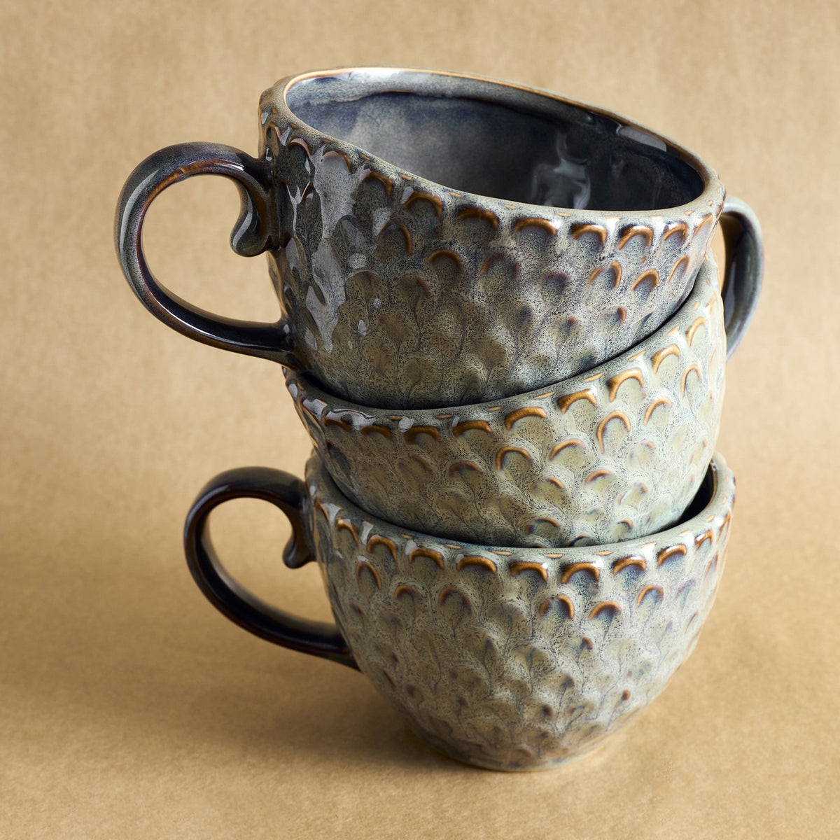 Katrina Stoneware Cups 365ml Set of 4 - Grey