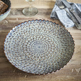 Katrina Wavy Stoneware Dinner Plates Set of 4 - Grey