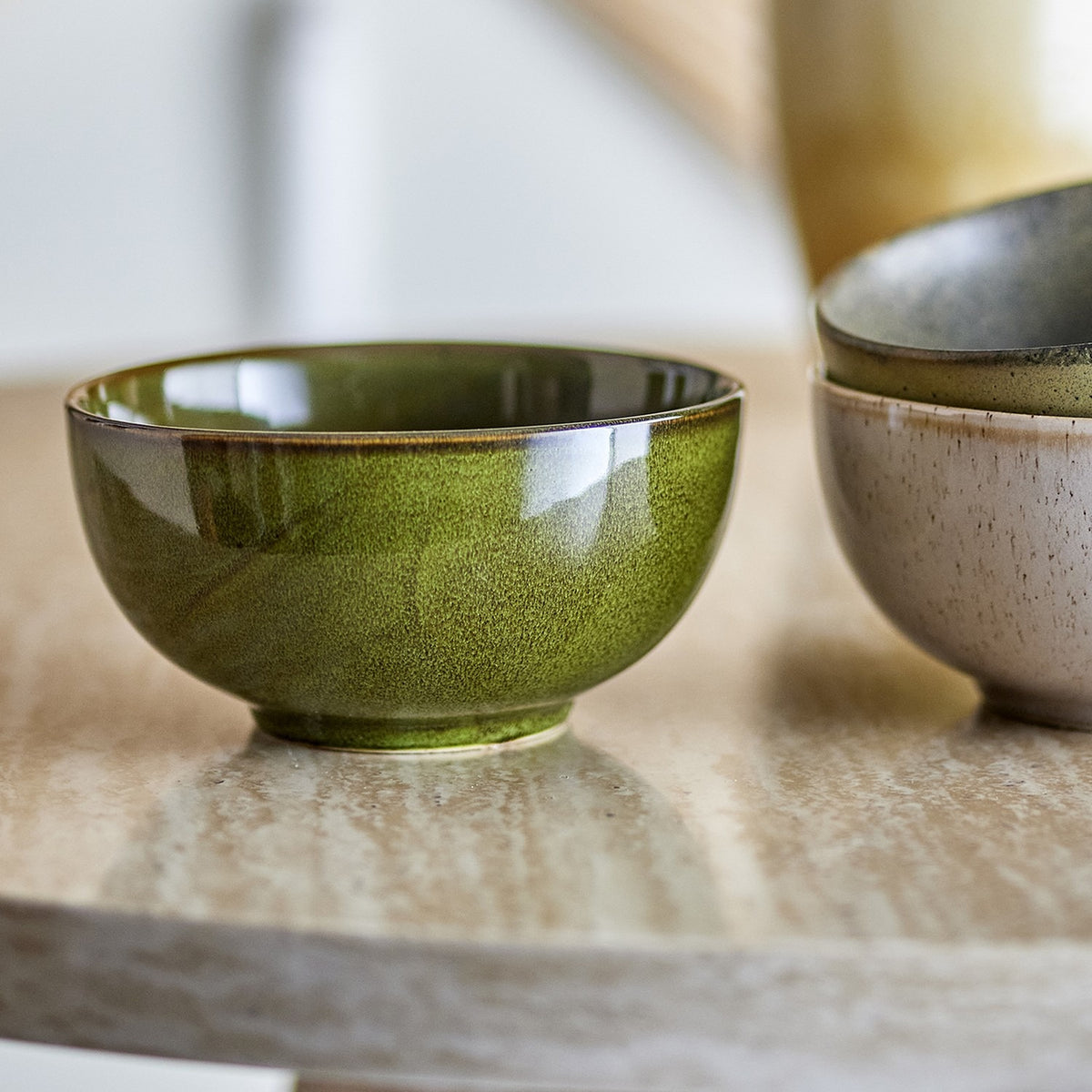 Addison Stoneware Bowls 16cm Set of 3 - Green