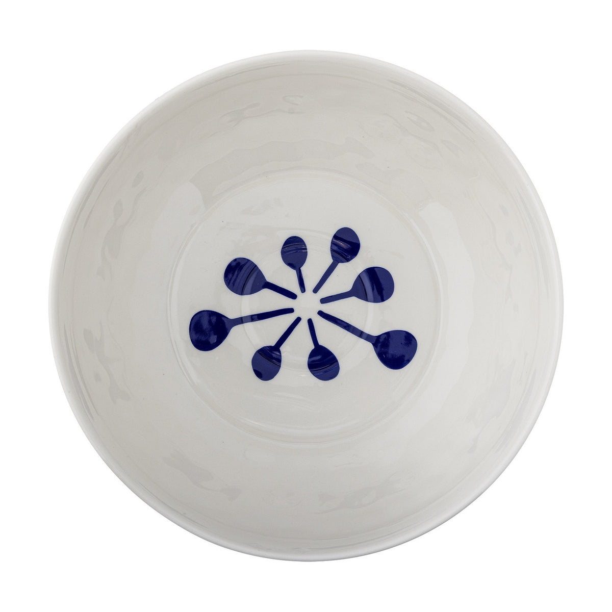 Linora Floral Stoneware Bowl 28cm - Blue