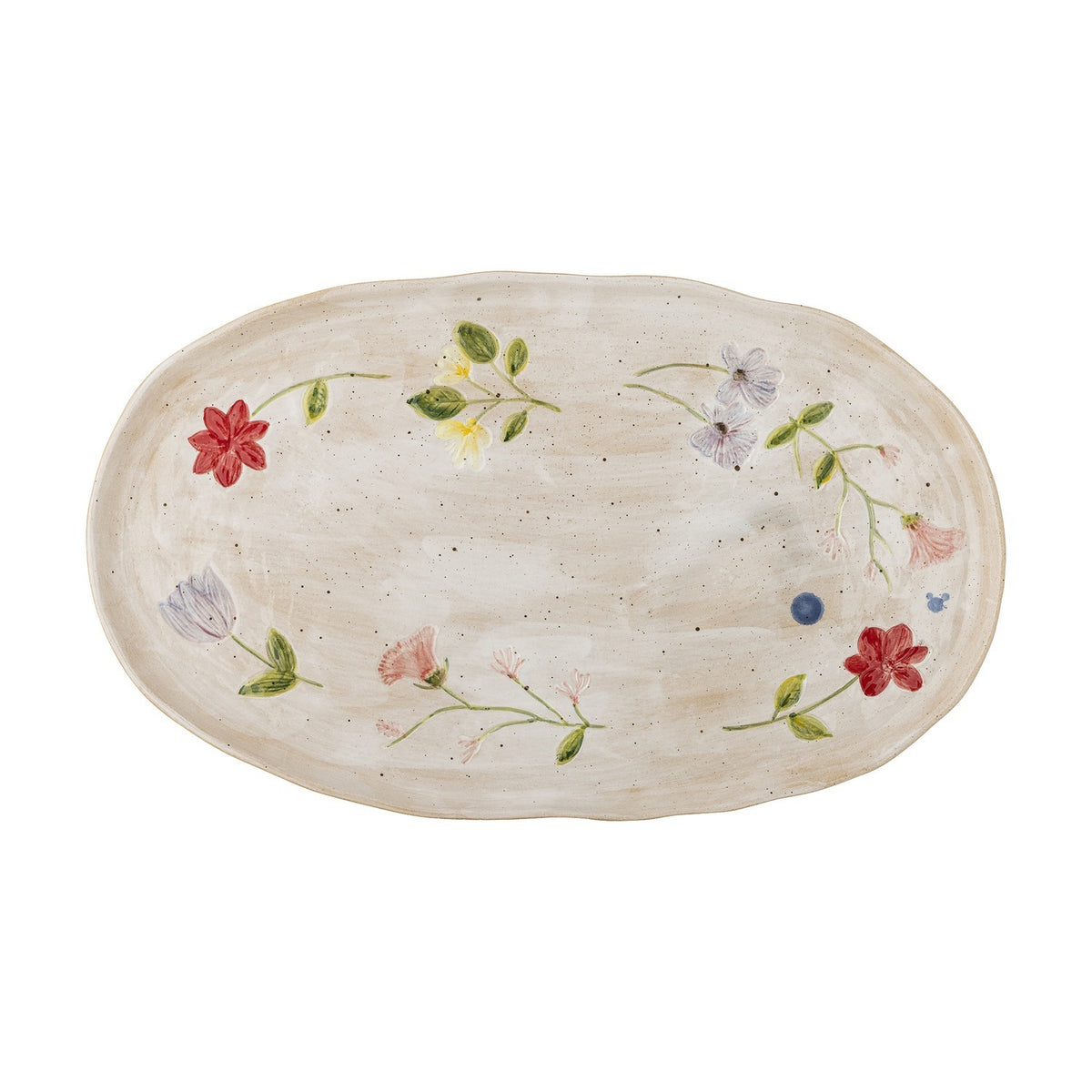Camilla Floral Stoneware Platter - Beige