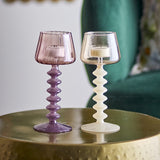 Daze Fluted Glass Tealight Holders Set of 2 - Multi
